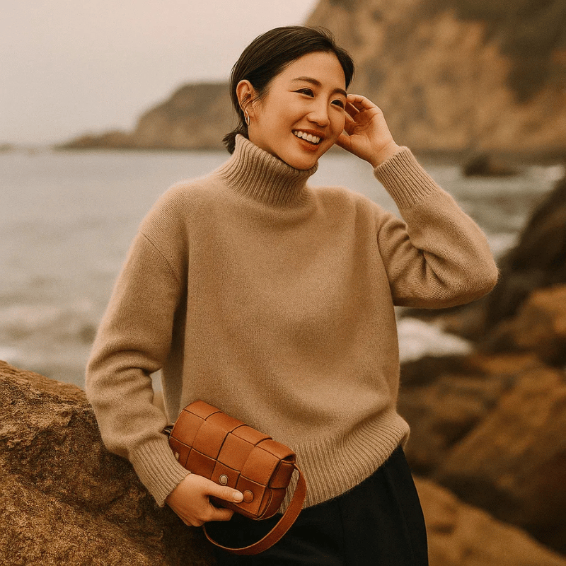 AURORA CASHMERE TURTLENECK SWEATER Olyndra London