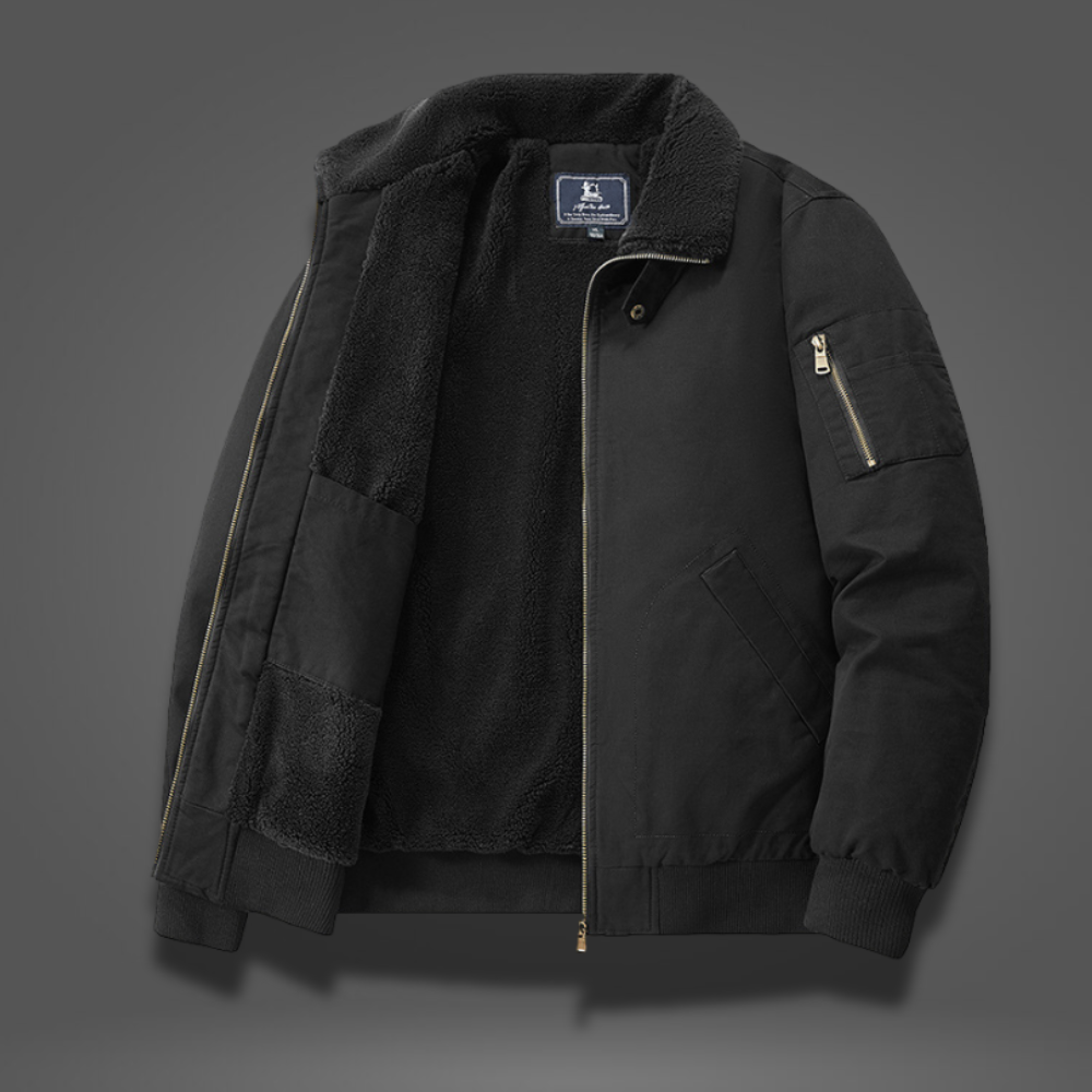 GRAHAM FLEECE BOMBER JACKET Olyndra London