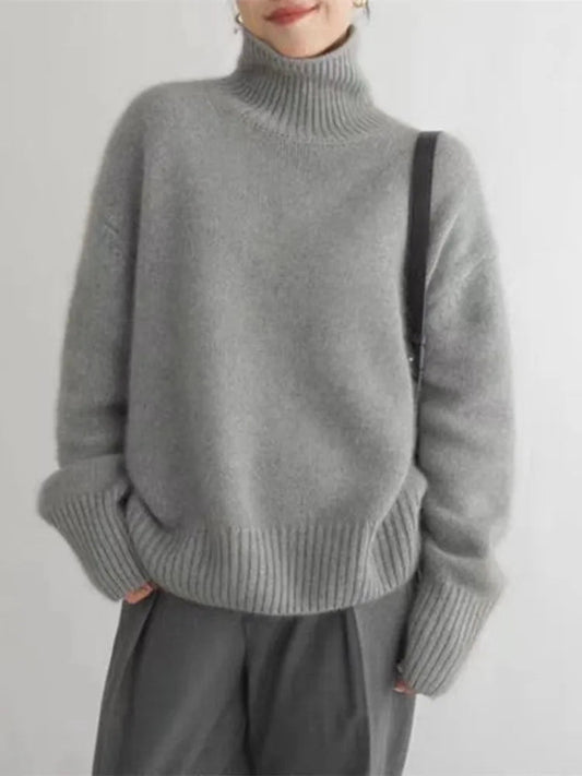 ISABELLA CASHMERE HIGH-NECK SWEATER Olyndra London