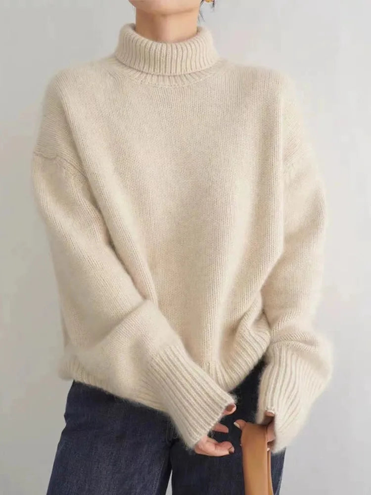 ISABELLA CASHMERE HIGH-NECK SWEATER Olyndra London