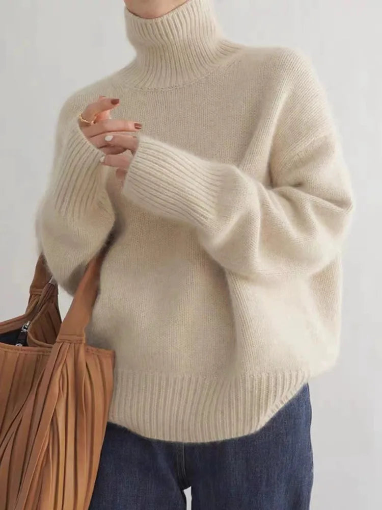 ISABELLA CASHMERE HIGH-NECK SWEATER Olyndra London