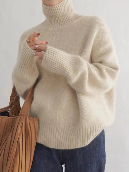 ISABELLA CASHMERE HIGH-NECK SWEATER Olyndra London