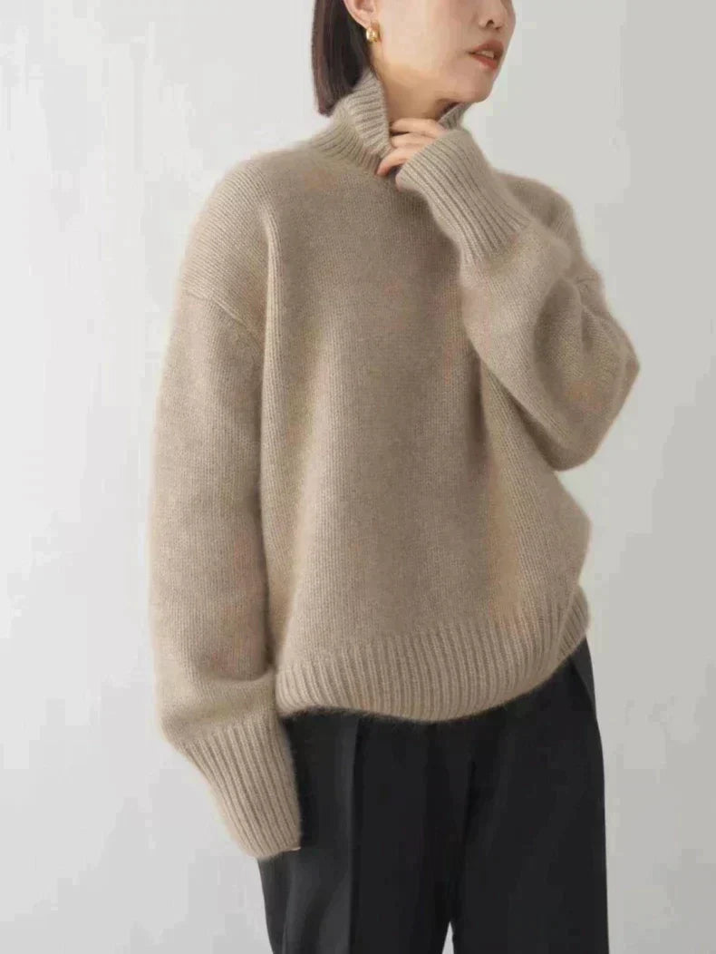 ISABELLA CASHMERE HIGH-NECK SWEATER Olyndra London
