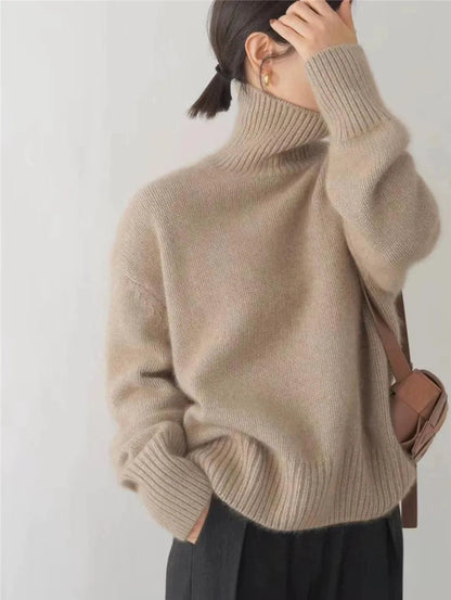 ISABELLA CASHMERE HIGH-NECK SWEATER Olyndra London