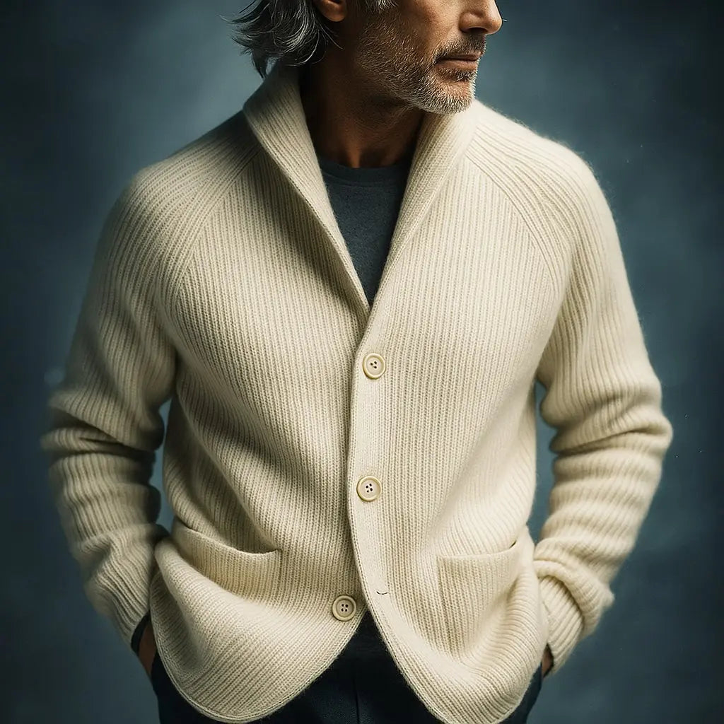 ALDRIC RIBBED CARDIGAN Olyndra London