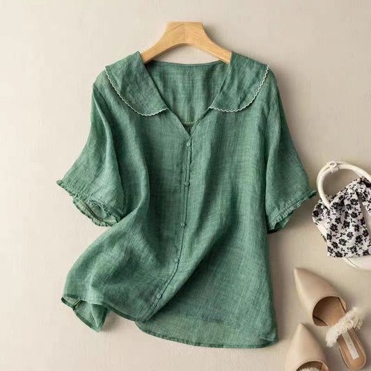 ADÈLE LINEN BLOUSE Olyndra London