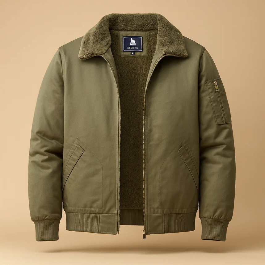 GRAHAM FLEECE BOMBER JACKET Olyndra London