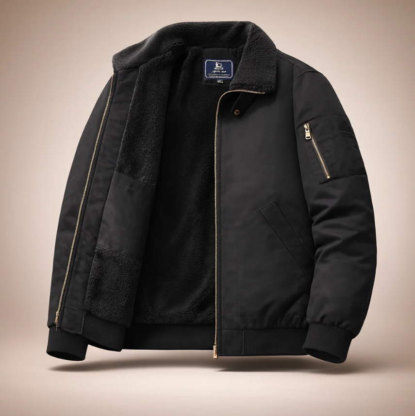 GRAHAM FLEECE BOMBER JACKET Olyndra London
