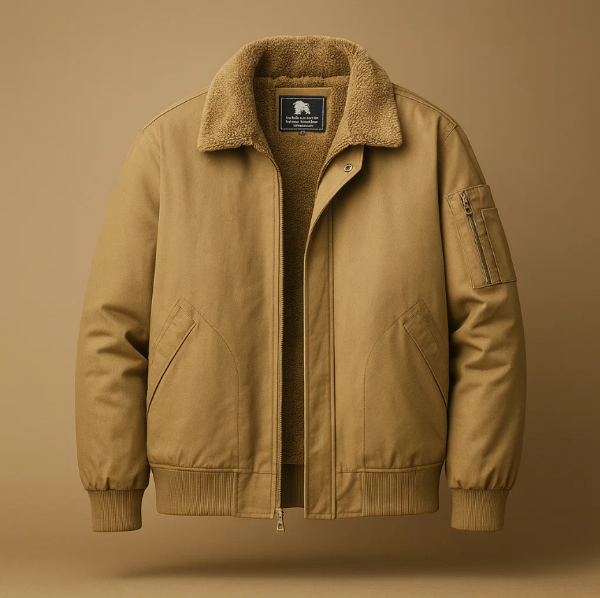 GRAHAM FLEECE BOMBER JACKET Olyndra London