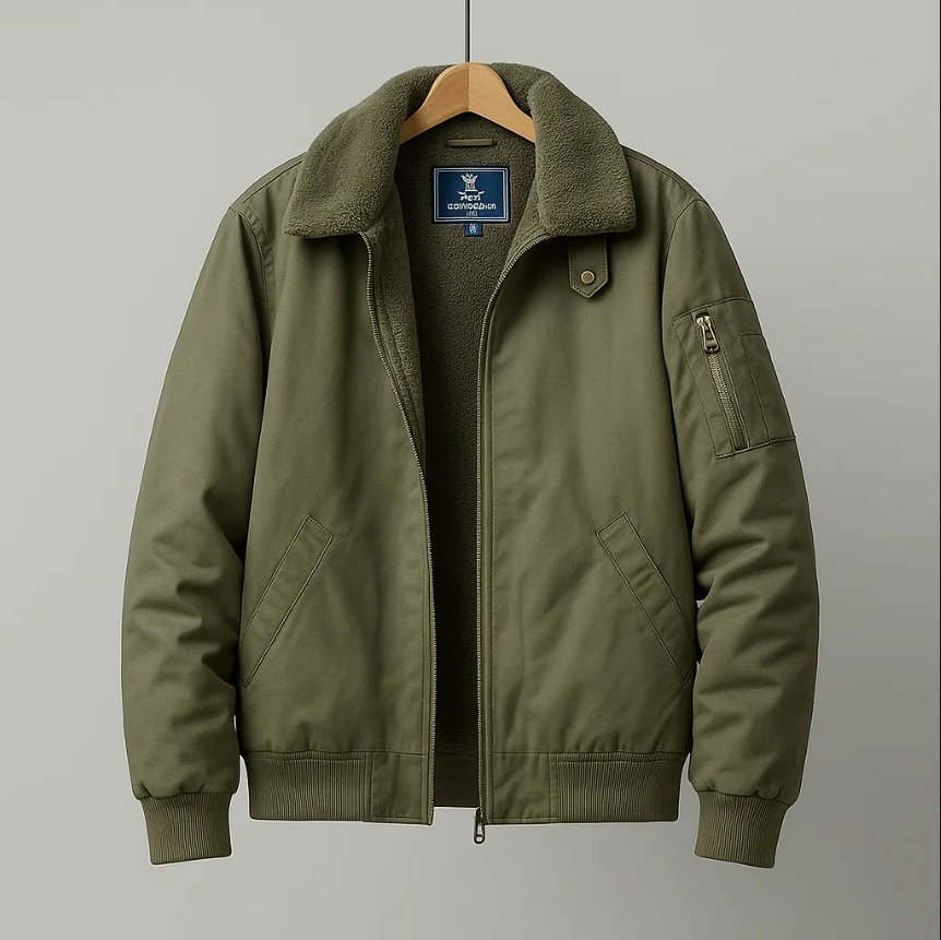GRAHAM FLEECE BOMBER JACKET Olyndra London