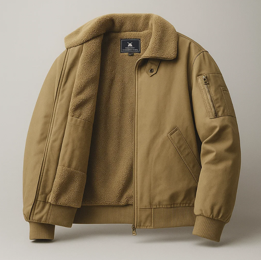 GRAHAM FLEECE BOMBER JACKET Olyndra London