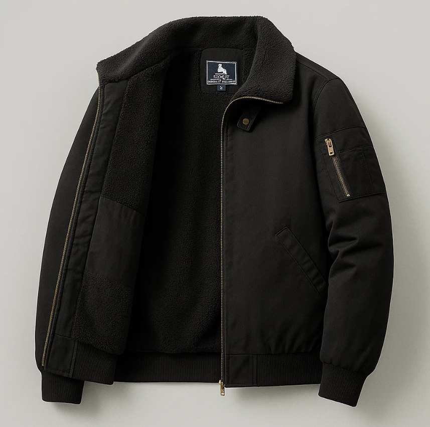 GRAHAM FLEECE BOMBER JACKET Olyndra London