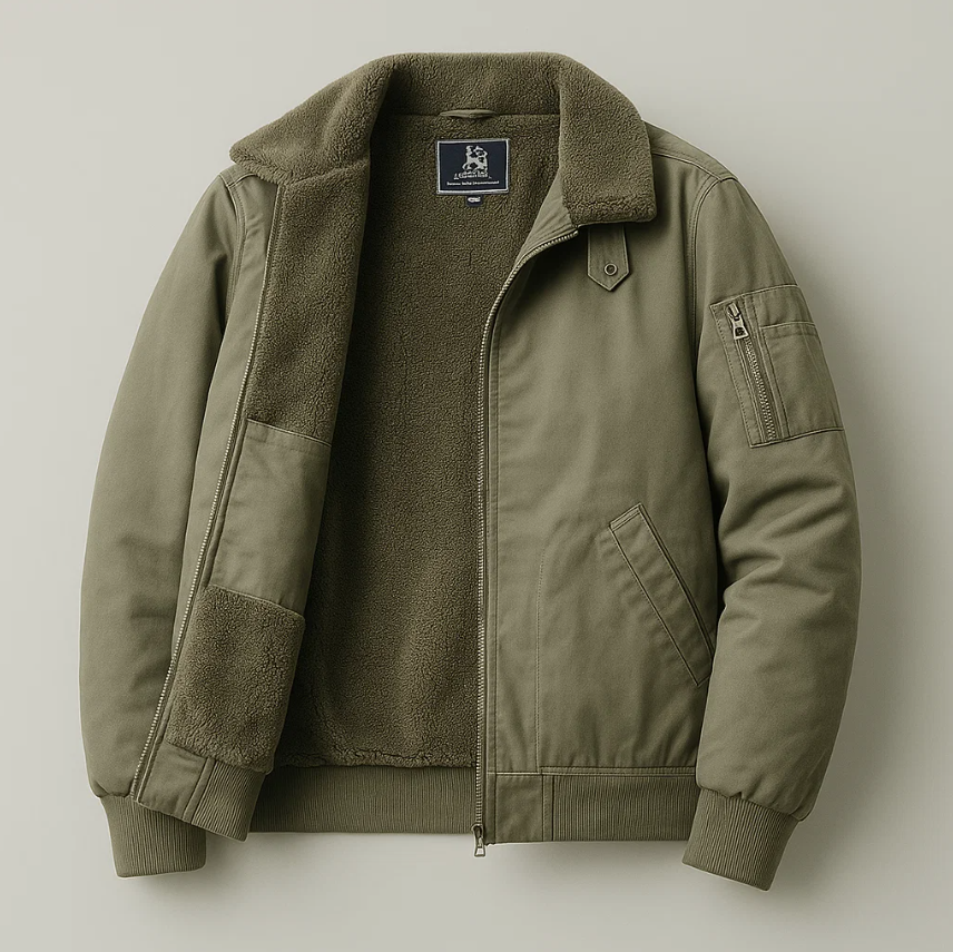 GRAHAM FLEECE BOMBER JACKET Olyndra London