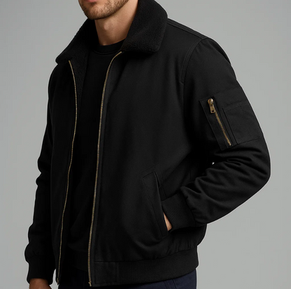 GRAHAM FLEECE BOMBER JACKET Olyndra London