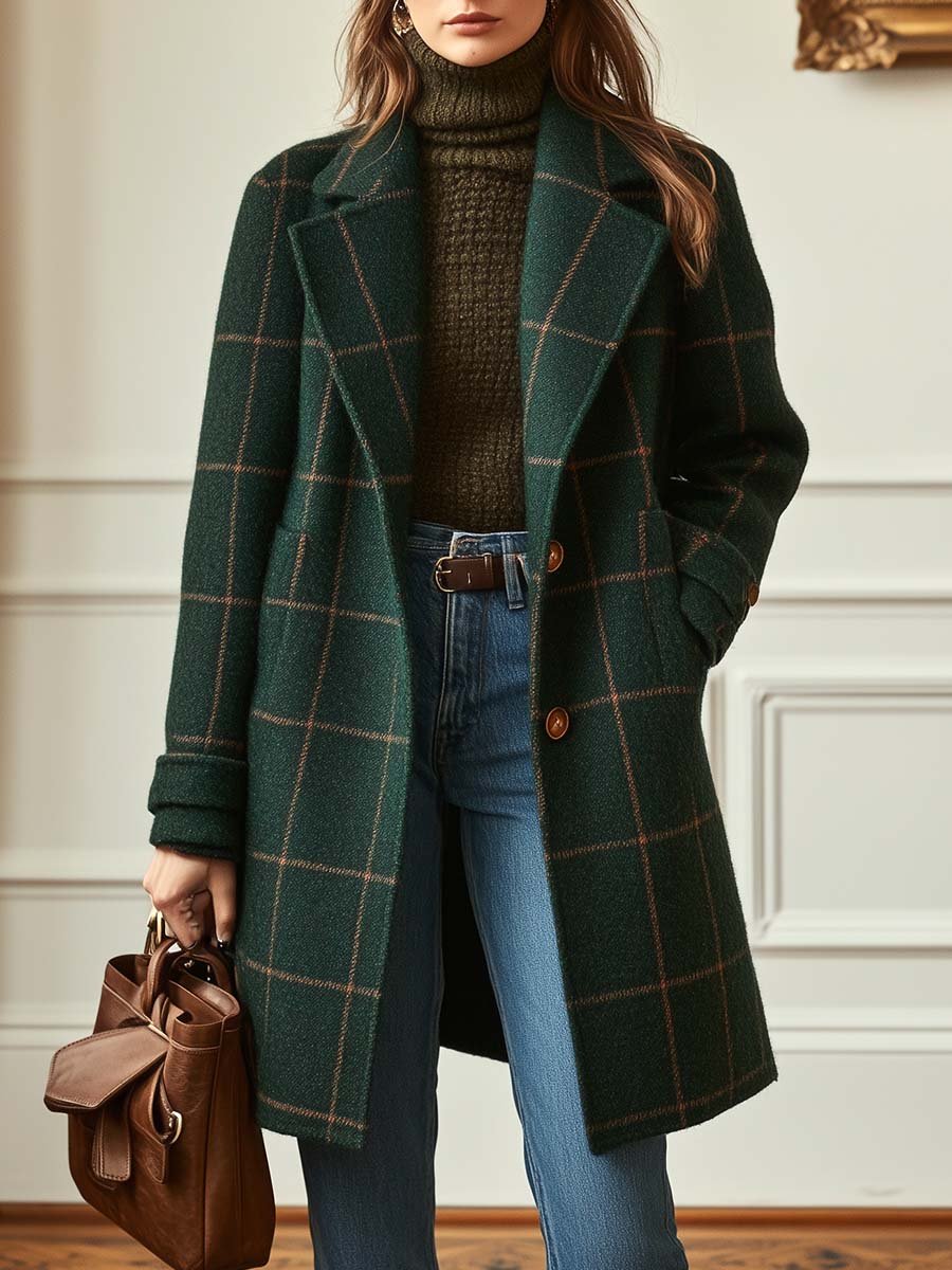 CORALIE CHECKERED COAT Olyndra London