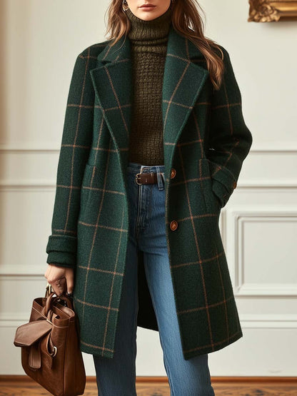 CORALIE CHECKERED COAT Olyndra London