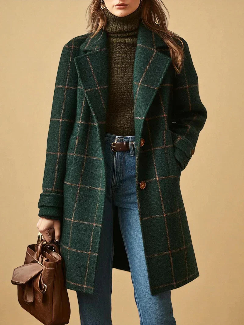 CORALIE CHECKERED COAT Olyndra London