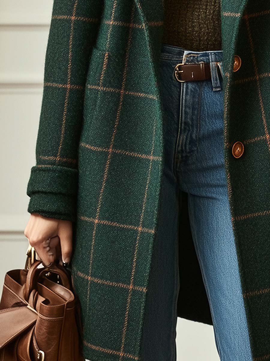 CORALIE CHECKERED COAT Olyndra London