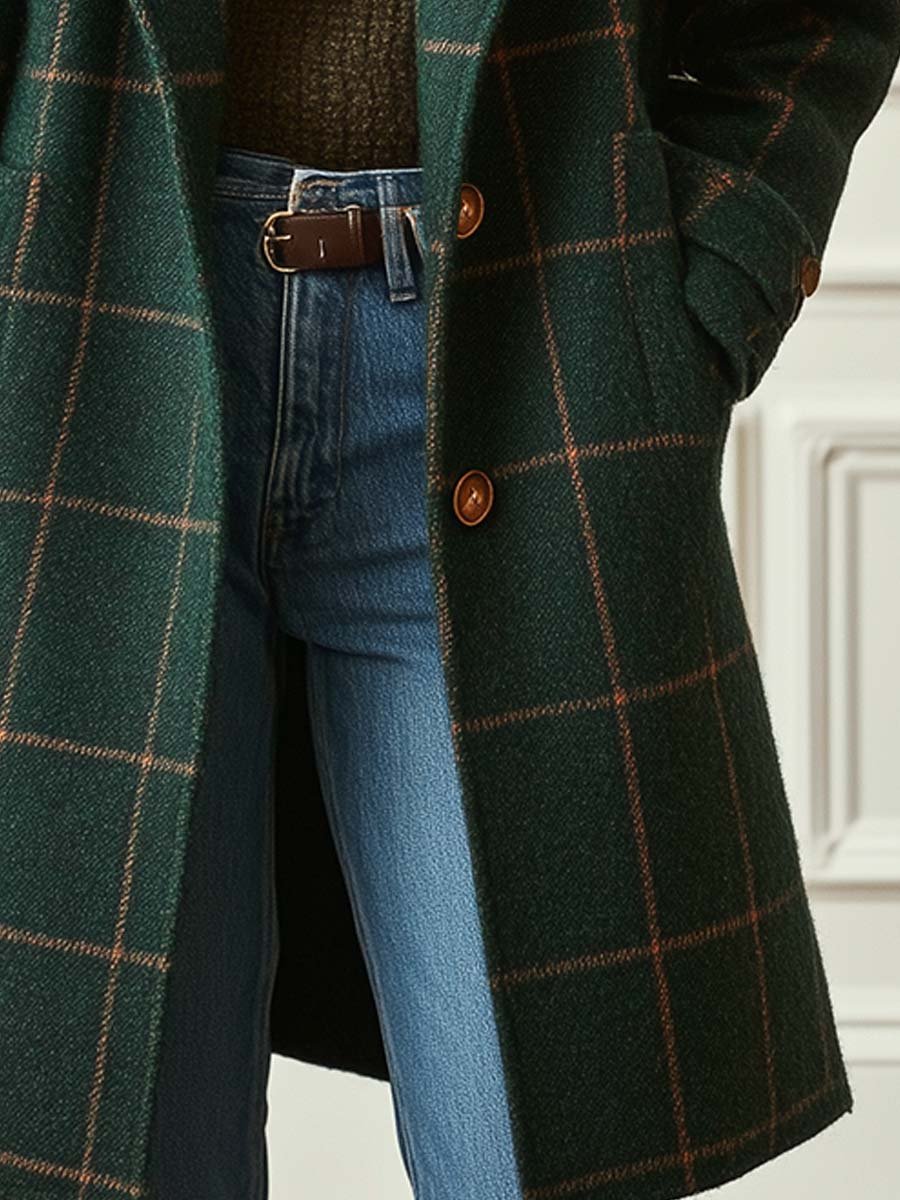 CORALIE CHECKERED COAT Olyndra London