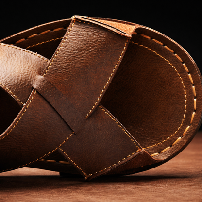 LUCA LEATHER SLIDES Olyndra London